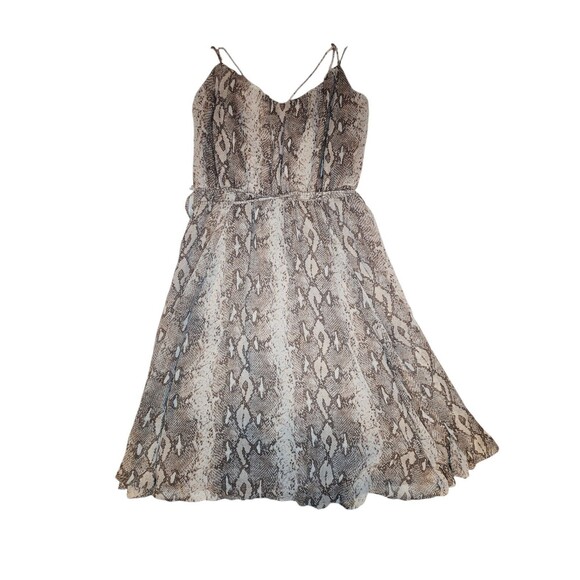Banana Republic Spaghetti Strap Snake Print Dress Tan Small - Picture 3 of 9